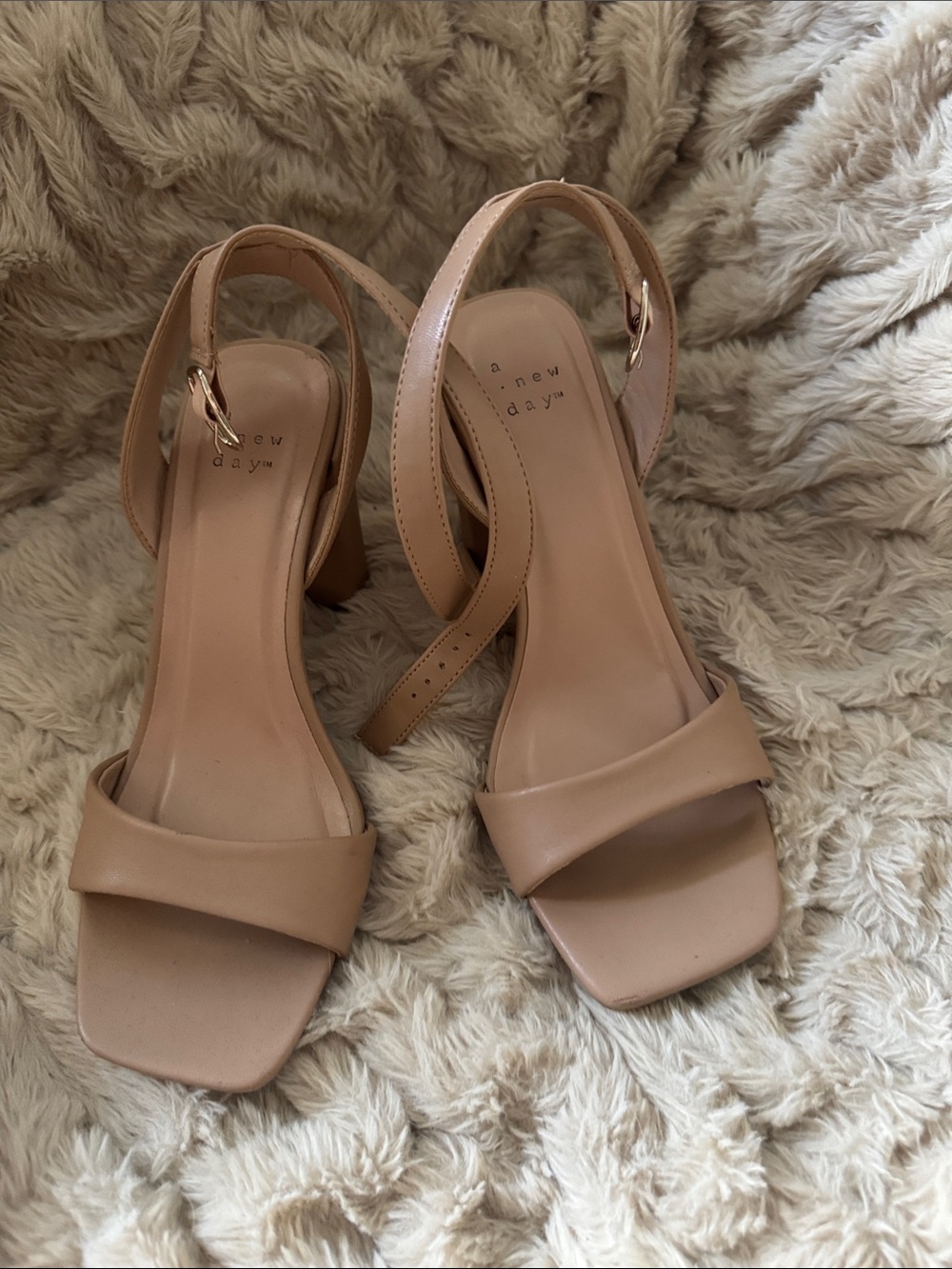 a new day Blush Tan Block Heel Sandals